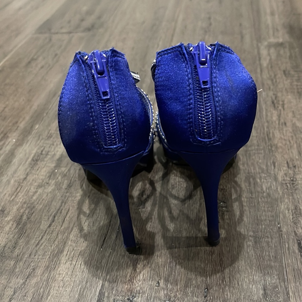 Royal Blue Rhinestone Heels - Picture 4 of 7